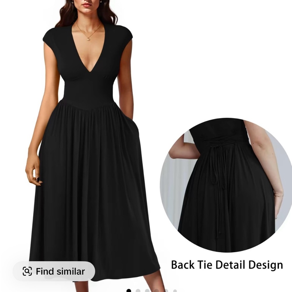 Oys Women’s Summer Casual Deep V Dress